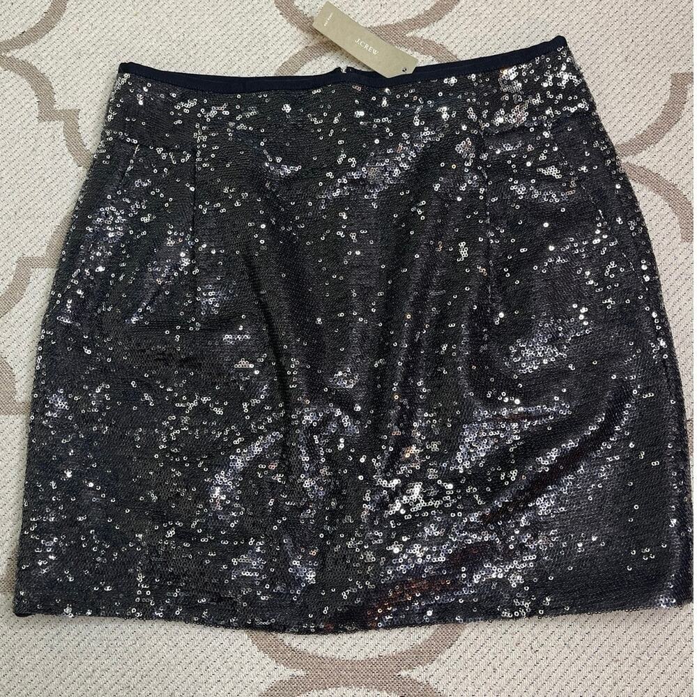 J. Crew sequin classic mini pleated front pockets skirt, size 4, 28623,MSRP $138